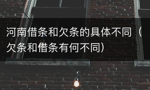 河南借条和欠条的具体不同（欠条和借条有何不同）