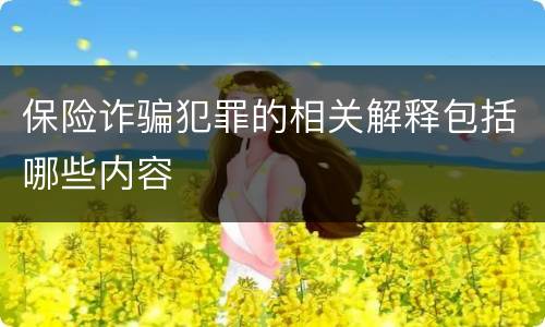 保险诈骗犯罪的相关解释包括哪些内容