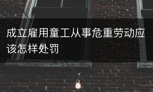 成立雇用童工从事危重劳动应该怎样处罚