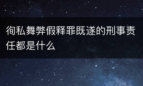 徇私舞弊假释罪既遂的刑事责任都是什么