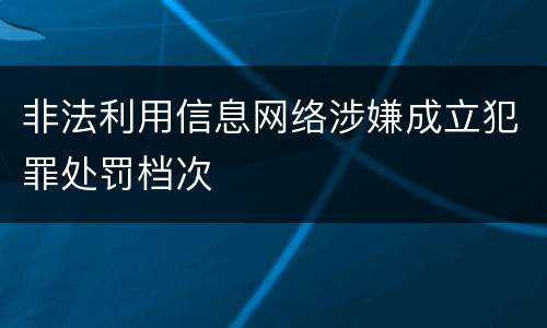 非法利用信息网络涉嫌成立犯罪处罚档次