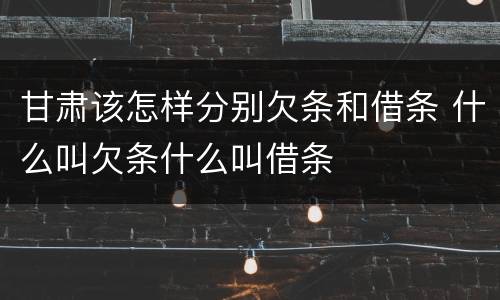 甘肃该怎样分别欠条和借条 什么叫欠条什么叫借条