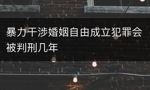 暴力干涉婚姻自由成立犯罪会被判刑几年
