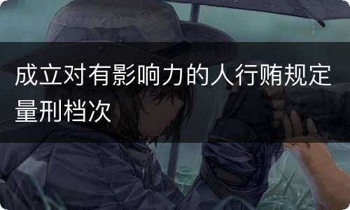 成立对有影响力的人行贿规定量刑档次