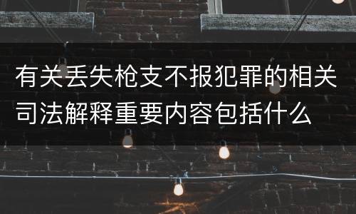 有关丢失枪支不报犯罪的相关司法解释重要内容包括什么