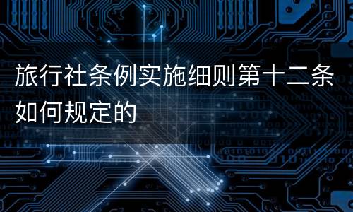 旅行社条例实施细则第十二条如何规定的