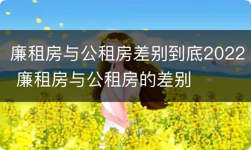 廉租房与公租房差别到底2022 廉租房与公租房的差别