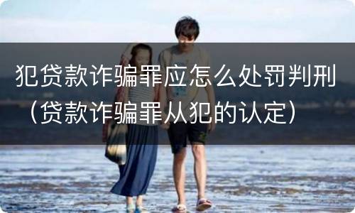 犯贷款诈骗罪应怎么处罚判刑（贷款诈骗罪从犯的认定）