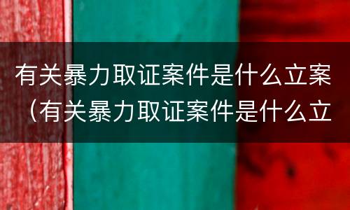 有关暴力取证案件是什么立案（有关暴力取证案件是什么立案条件）