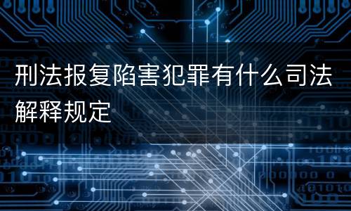 刑法报复陷害犯罪有什么司法解释规定