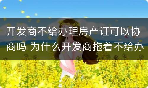 开发商不给办理房产证可以协商吗 为什么开发商拖着不给办房产证