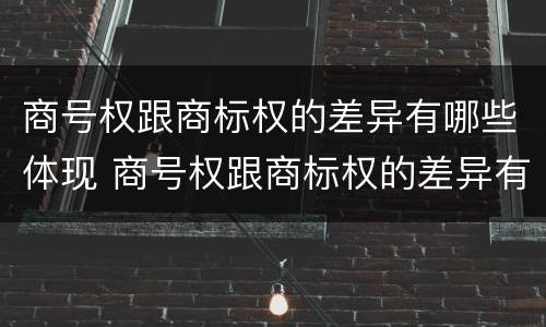 商号权跟商标权的差异有哪些体现 商号权跟商标权的差异有哪些体现了