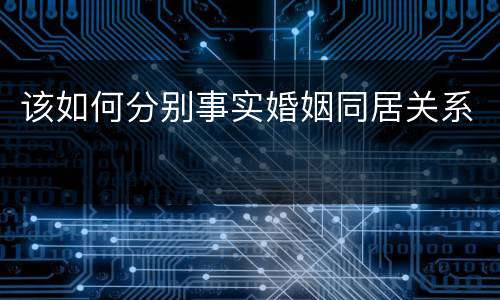 该如何分别事实婚姻同居关系