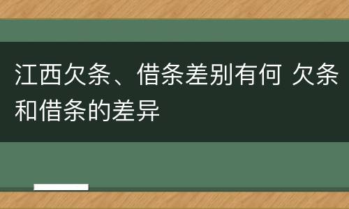 江西欠条、借条差别有何 欠条和借条的差异