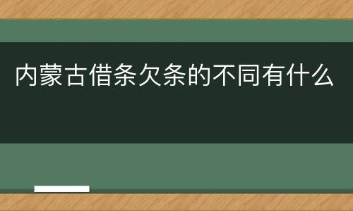 内蒙古借条欠条的不同有什么