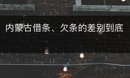 内蒙古借条、欠条的差别到底