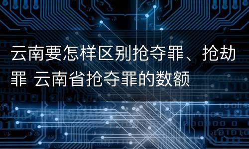 云南要怎样区别抢夺罪、抢劫罪 云南省抢夺罪的数额