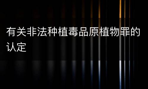 有关非法种植毒品原植物罪的认定