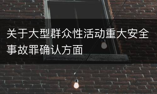 关于大型群众性活动重大安全事故罪确认方面