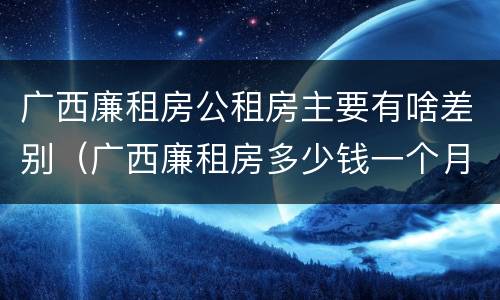 广西廉租房公租房主要有啥差别（广西廉租房多少钱一个月）