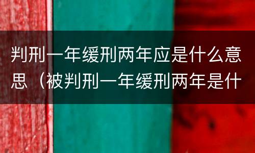 判刑一年缓刑两年应是什么意思（被判刑一年缓刑两年是什么意思）