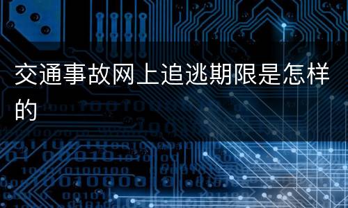 交通事故网上追逃期限是怎样的