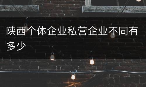 陕西个体企业私营企业不同有多少