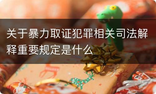 关于暴力取证犯罪相关司法解释重要规定是什么