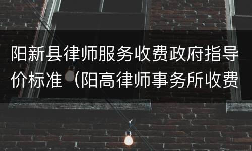 阳新县律师服务收费政府指导价标准（阳高律师事务所收费标准）