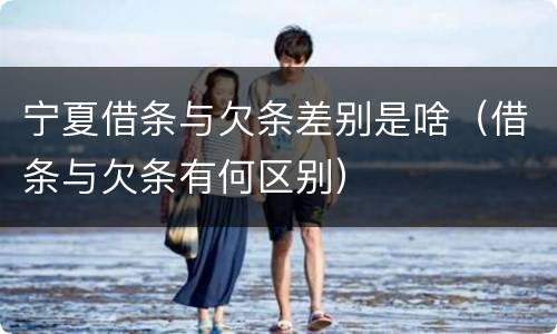 宁夏借条与欠条差别是啥（借条与欠条有何区别）