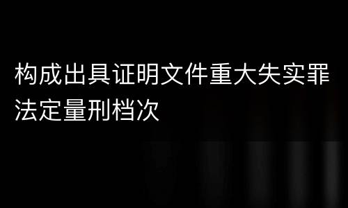 构成出具证明文件重大失实罪法定量刑档次