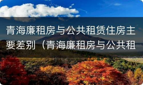 青海廉租房与公共租赁住房主要差别（青海廉租房与公共租赁住房主要差别是什么）
