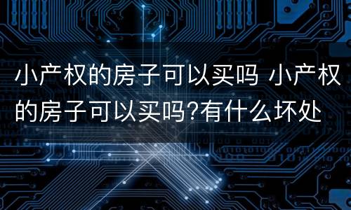 小产权的房子可以买吗 小产权的房子可以买吗?有什么坏处