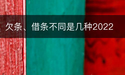 欠条、借条不同是几种2022