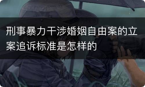 刑事暴力干涉婚姻自由案的立案追诉标准是怎样的