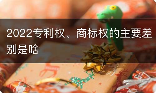 2022专利权、商标权的主要差别是啥