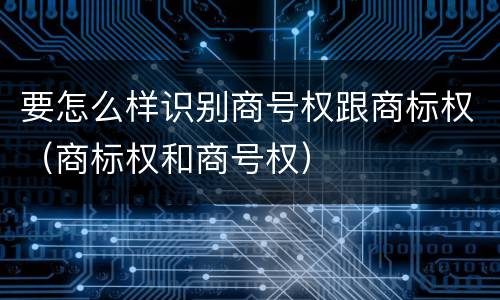 要怎么样识别商号权跟商标权（商标权和商号权）