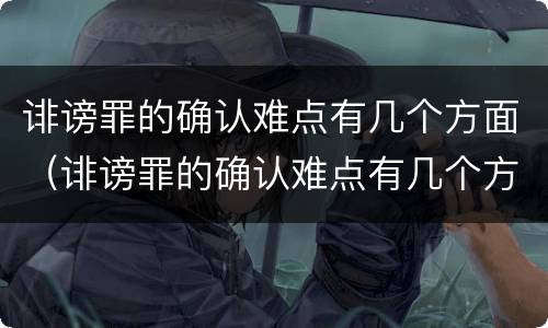 诽谤罪的确认难点有几个方面（诽谤罪的确认难点有几个方面）