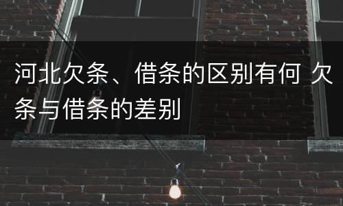 河北欠条、借条的区别有何 欠条与借条的差别