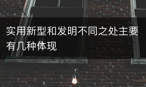 实用新型和发明不同之处主要有几种体现