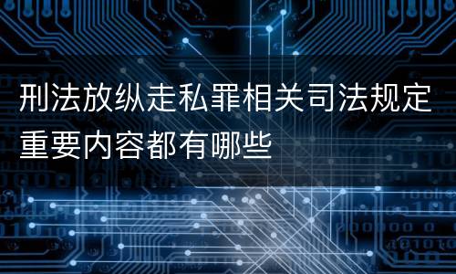 刑法放纵走私罪相关司法规定重要内容都有哪些