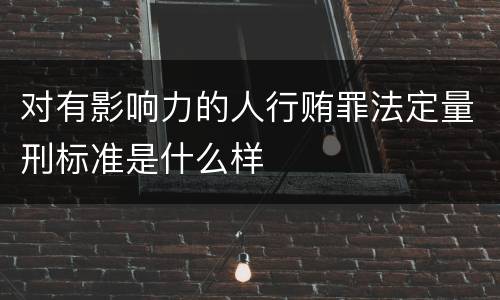 对有影响力的人行贿罪法定量刑标准是什么样