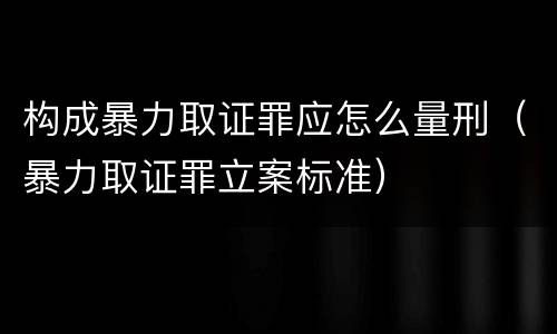 构成暴力取证罪应怎么量刑（暴力取证罪立案标准）