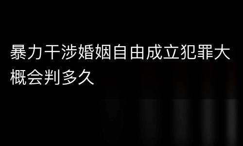 暴力干涉婚姻自由成立犯罪大概会判多久