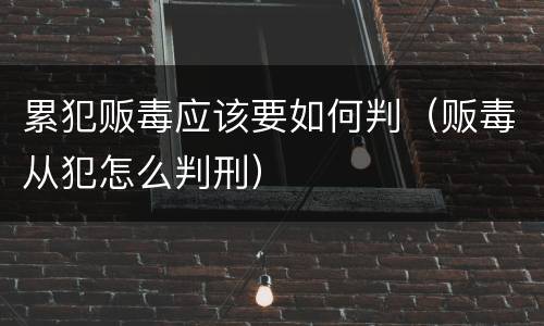 累犯贩毒应该要如何判（贩毒从犯怎么判刑）