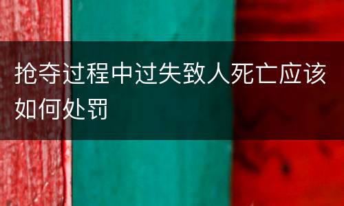 抢夺过程中过失致人死亡应该如何处罚