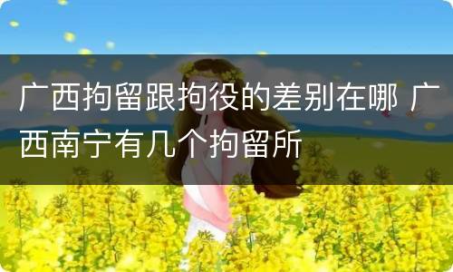 广西拘留跟拘役的差别在哪 广西南宁有几个拘留所