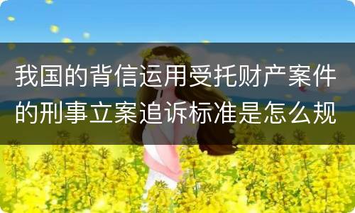 我国的背信运用受托财产案件的刑事立案追诉标准是怎么规定