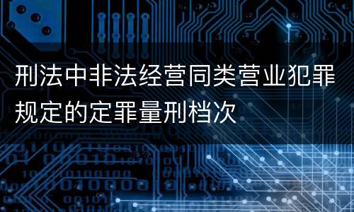 刑法中非法经营同类营业犯罪规定的定罪量刑档次