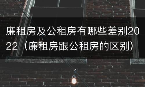 廉租房及公租房有哪些差别2022（廉租房跟公租房的区别）